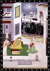 A Neglected Lady, from the Prositapatika Nayika, Kangra, Himachal Pradesh, c.1850